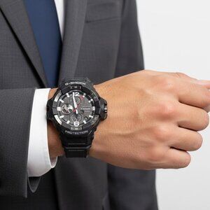 NWT Authentic Casio G-Shock Master Of G - Air Alarm World Time Black Dial Watch